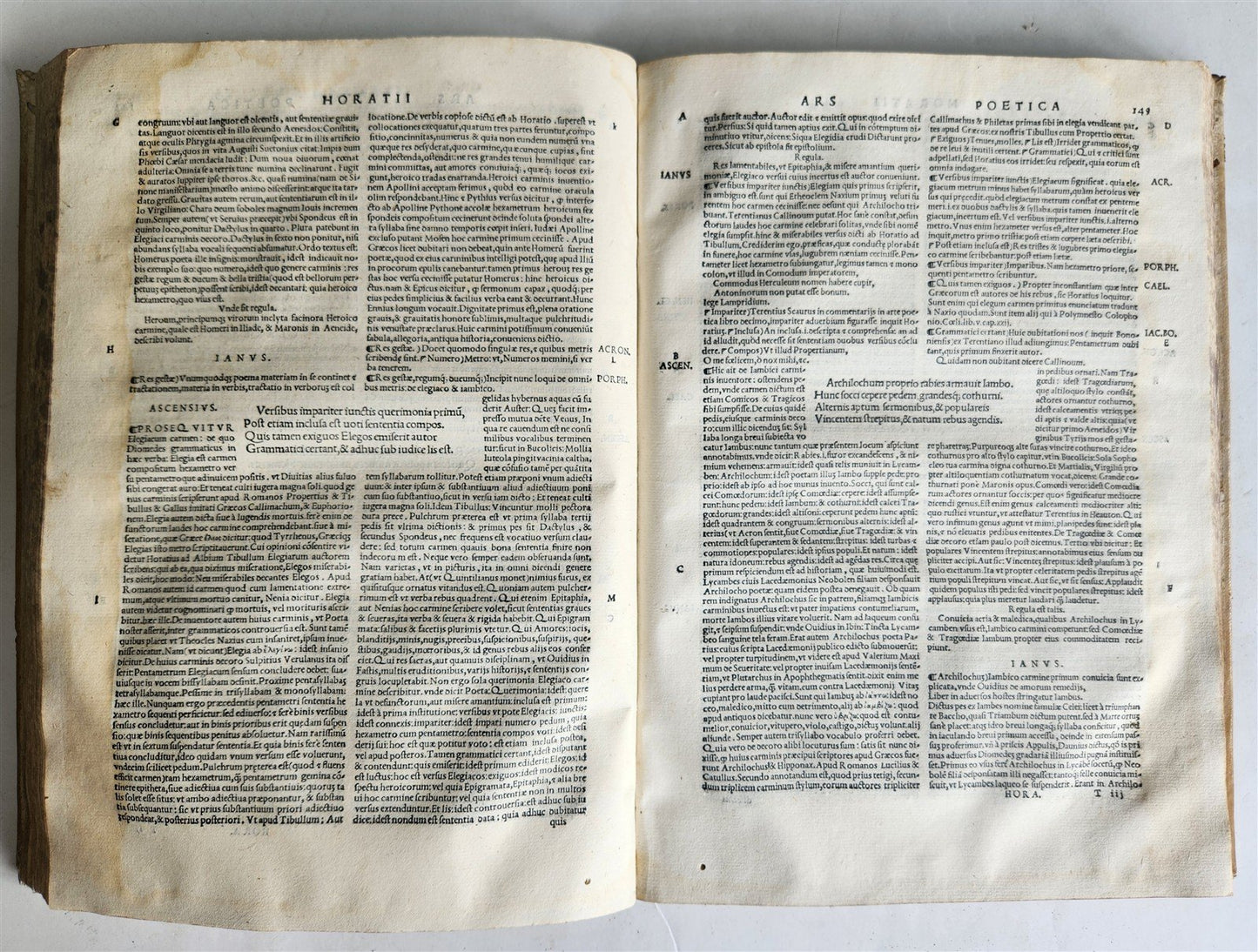 1544 POETRY by HORACE antique ILLUSTRATED VELLUM BOUND 16th CENTURY FOLIO