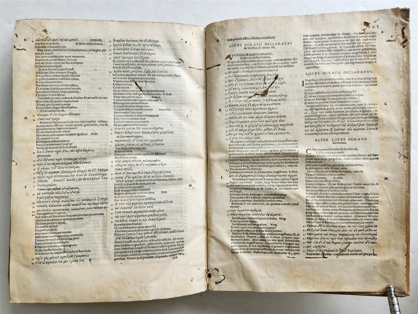 1544 POETRY by HORACE antique ILLUSTRATED VELLUM BOUND 16th CENTURY FOLIO