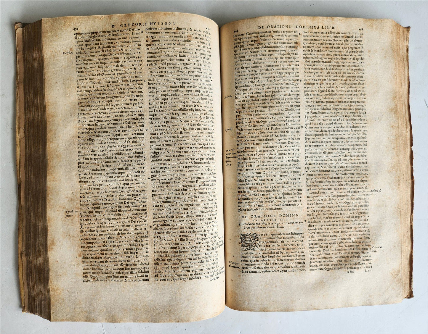 1573 WORKS of GREGORY of NYSSA antique VELLUM BOUND 16th CENTURY FOLIO