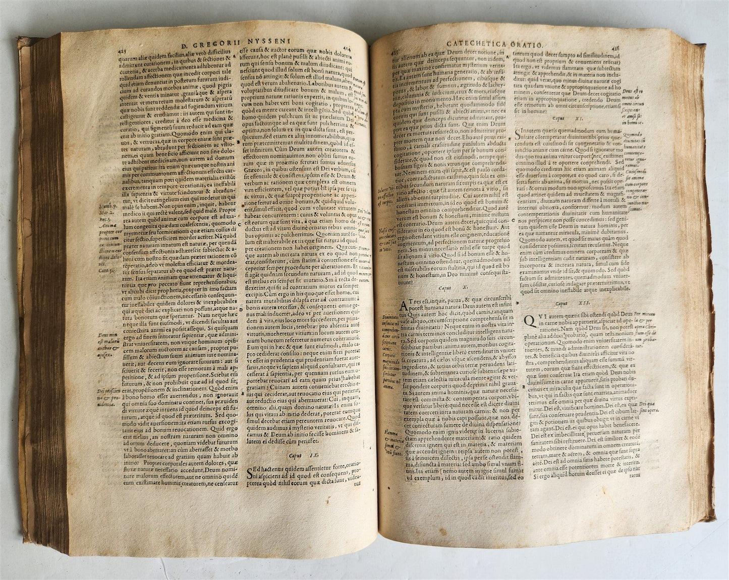 1573 WORKS of GREGORY of NYSSA antique VELLUM BOUND 16th CENTURY FOLIO