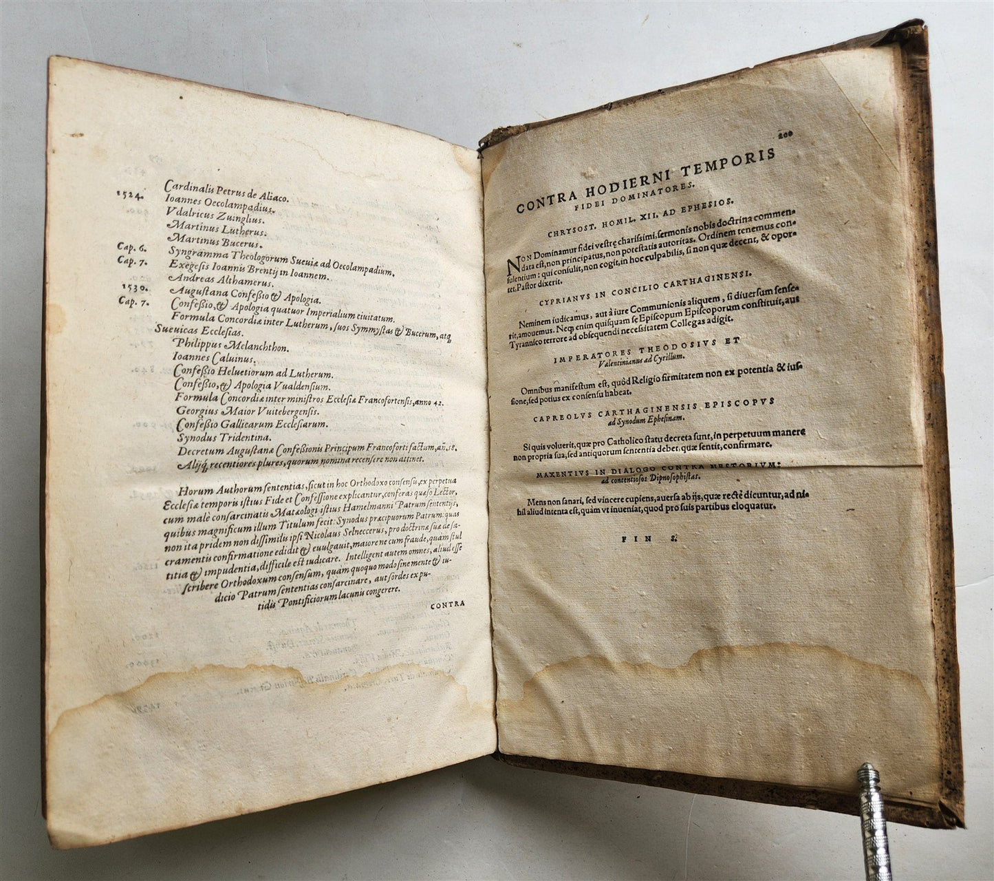 1578 THEOLOGY by Christoph Hardesheim antique PIGSKIN BOUND 16th CENTURY FOLIO