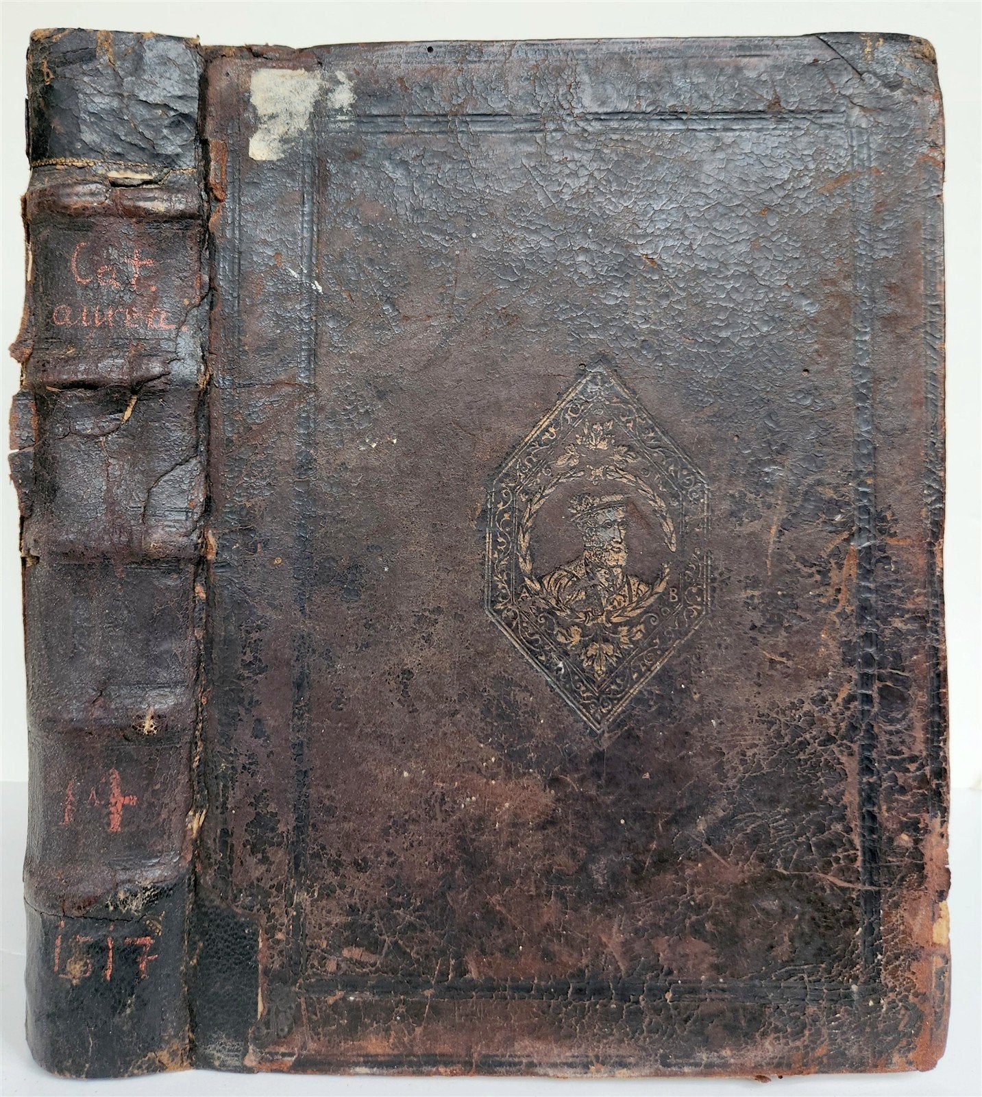1517 POST-INCUNABULA by Th. Aquinas antique ORIGINAL BINDING FOLIO by Jean Petit