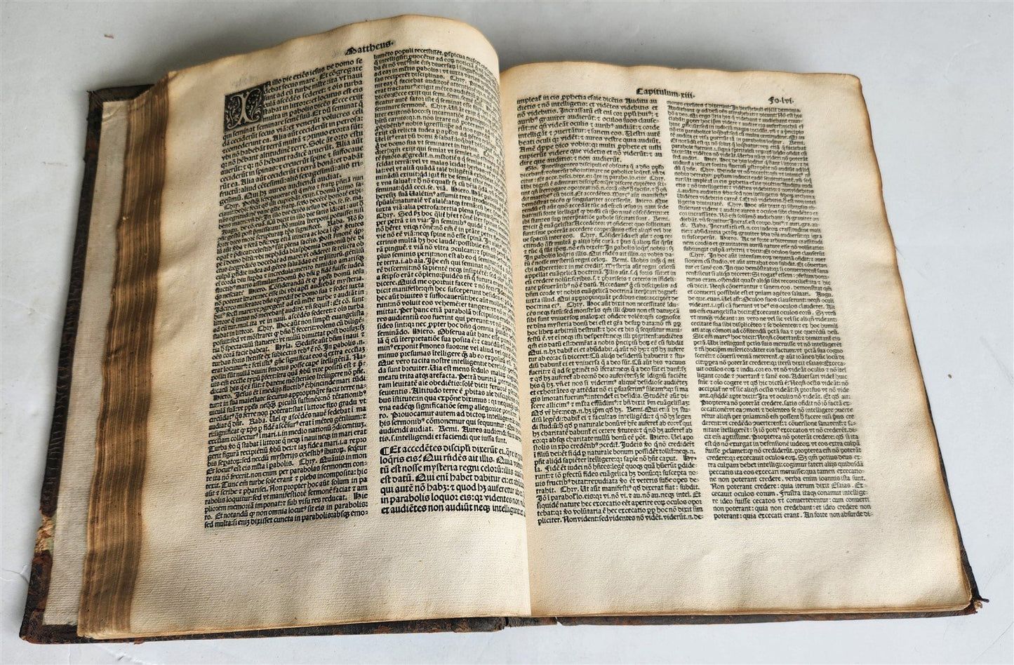 1517 POST-INCUNABULA by Th. Aquinas antique ORIGINAL BINDING FOLIO by Jean Petit
