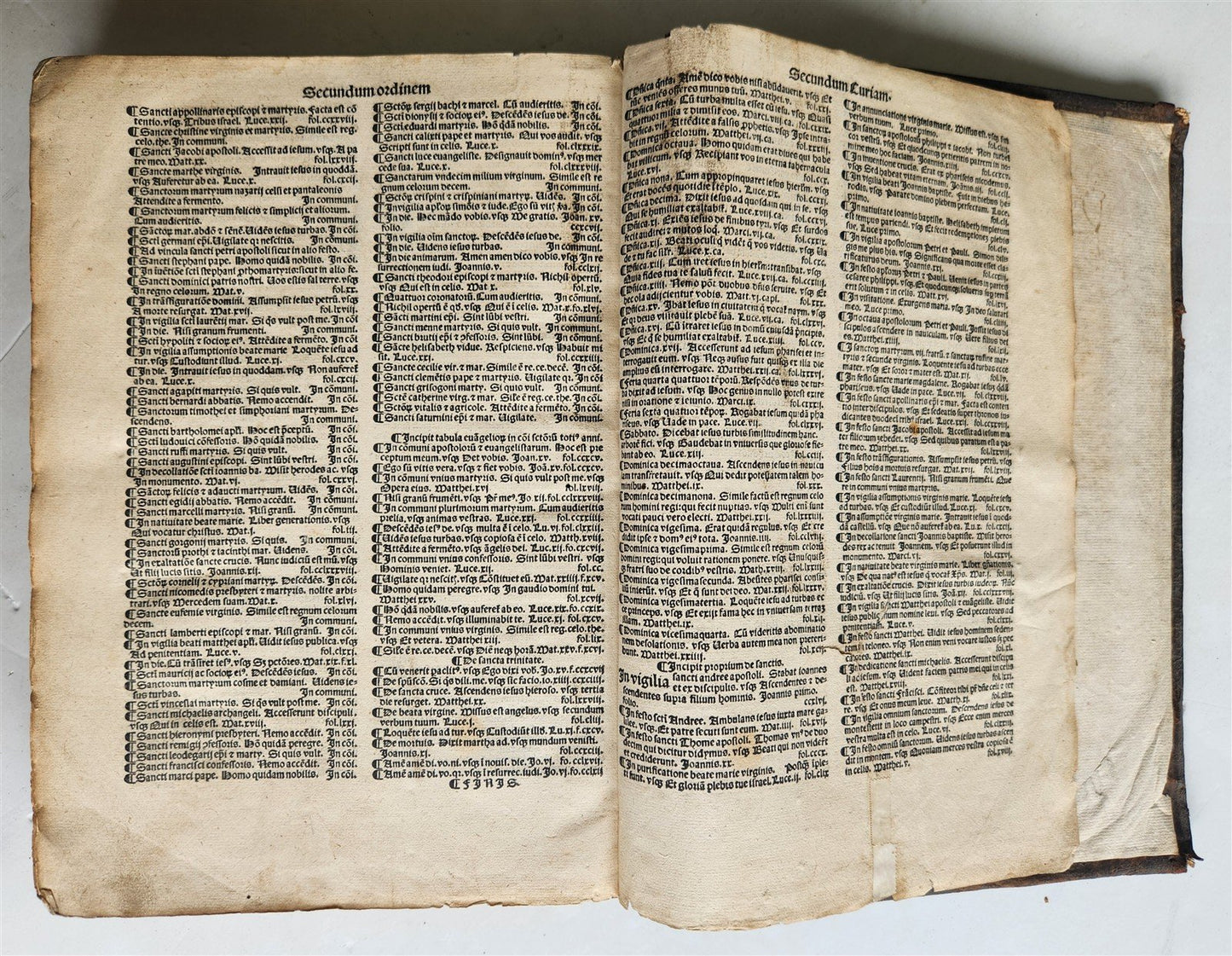 1517 POST-INCUNABULA by Th. Aquinas antique ORIGINAL BINDING FOLIO by Jean Petit