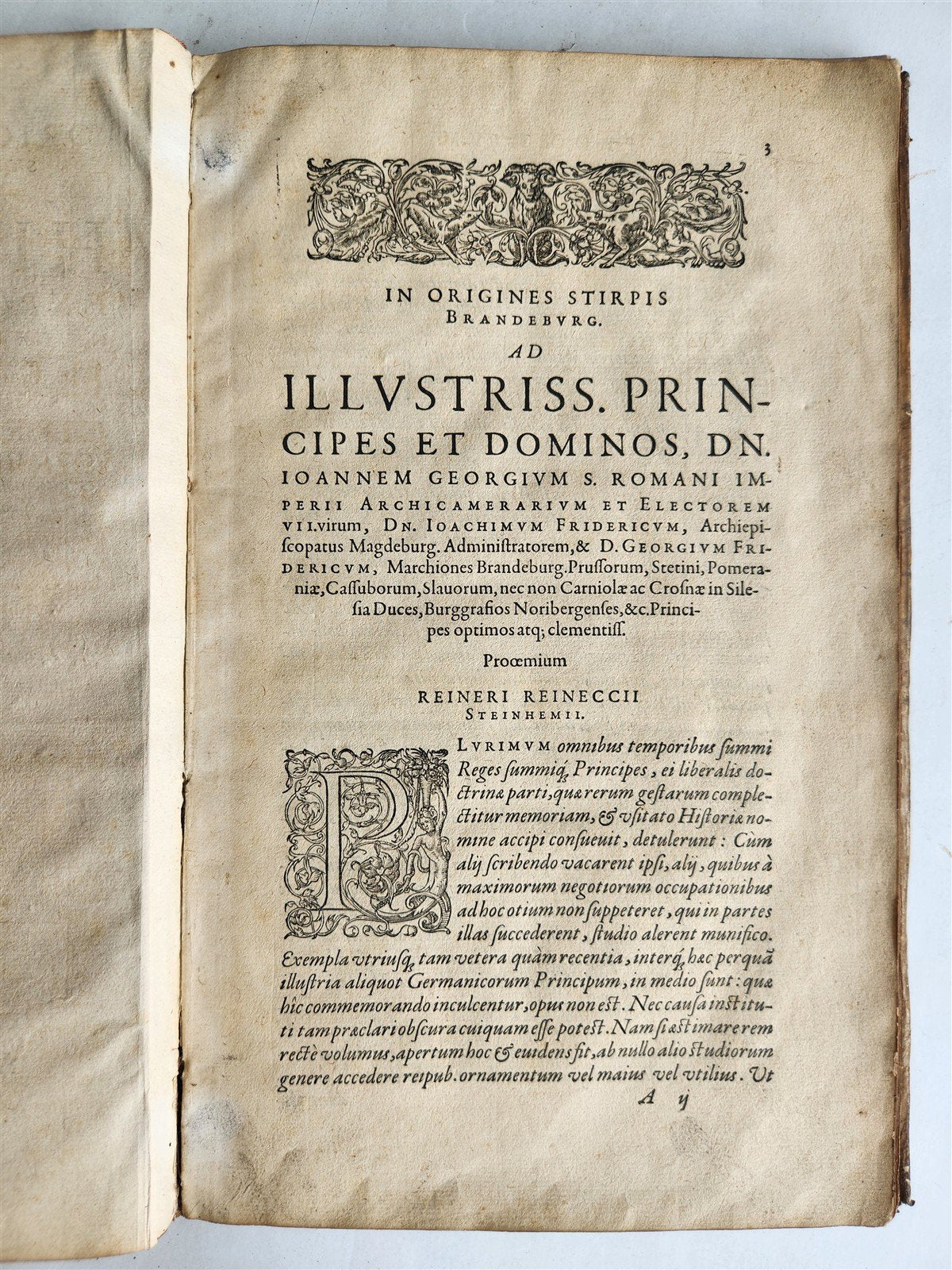 1581 GERMAN HISTORY of BRANDENBURG antique ORIGINAL VELLUM BINDING FOLIO rare