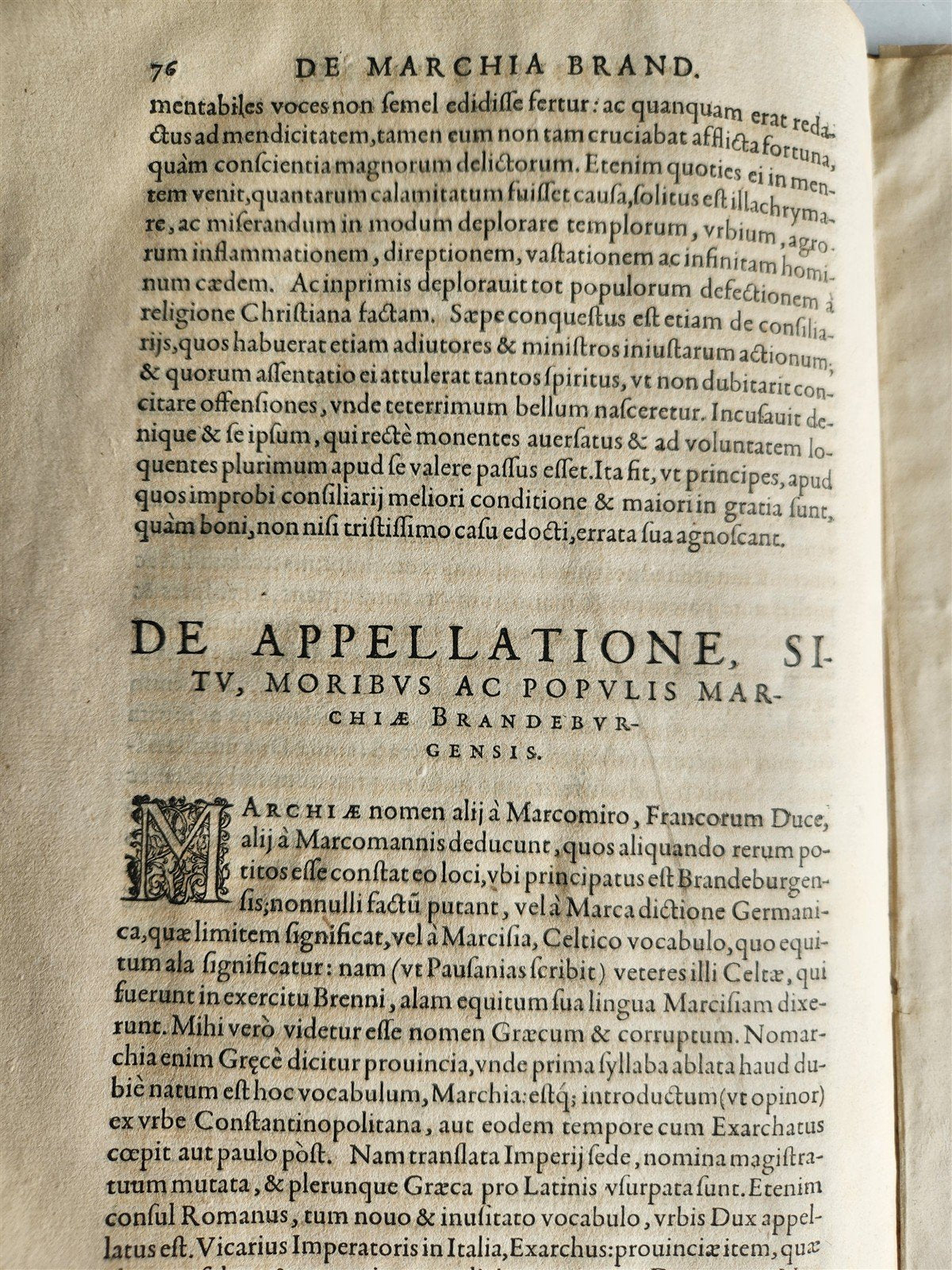 1581 GERMAN HISTORY of BRANDENBURG antique ORIGINAL VELLUM BINDING FOLIO rare