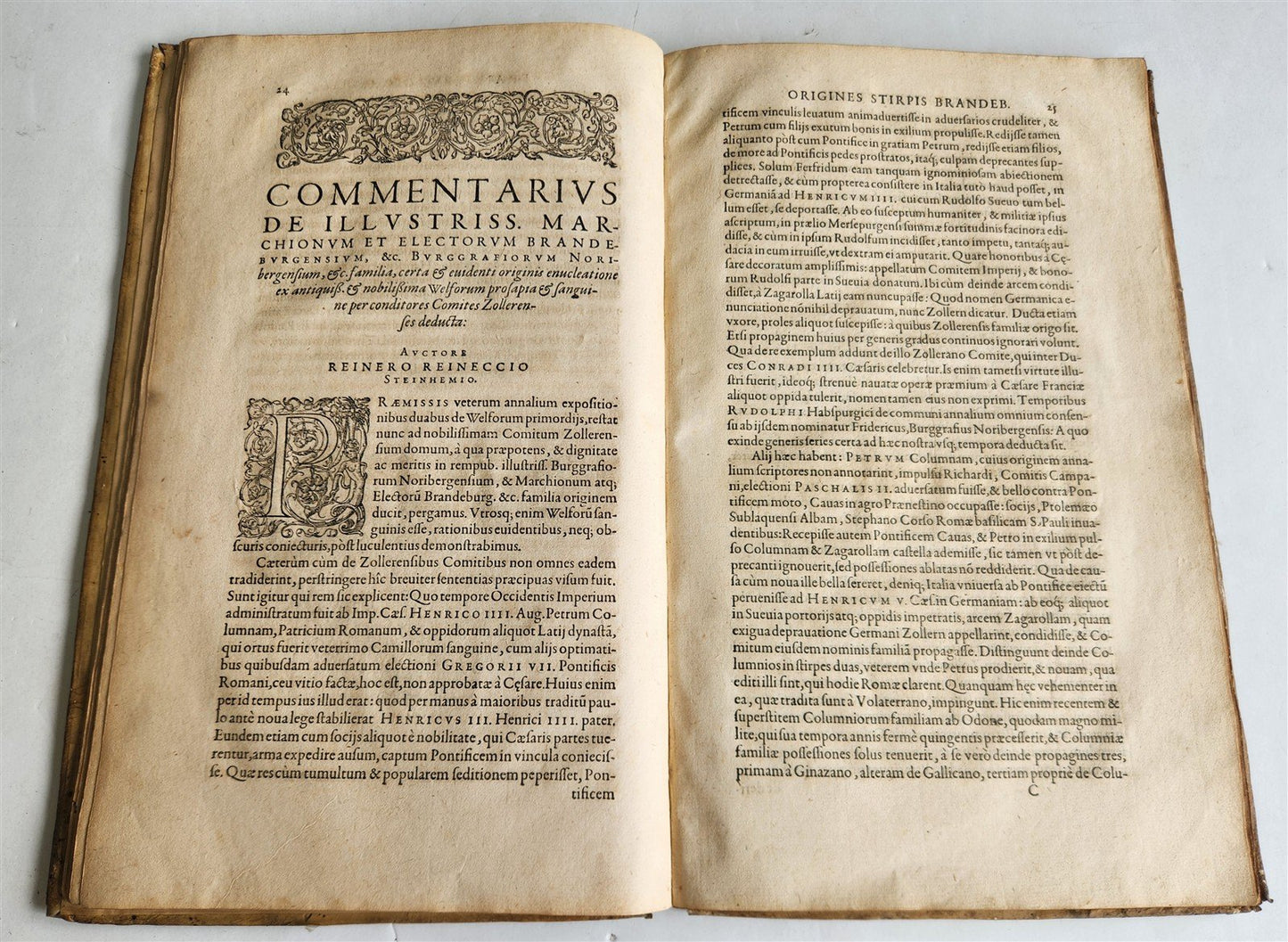 1581 GERMAN HISTORY of BRANDENBURG antique ORIGINAL VELLUM BINDING FOLIO rare