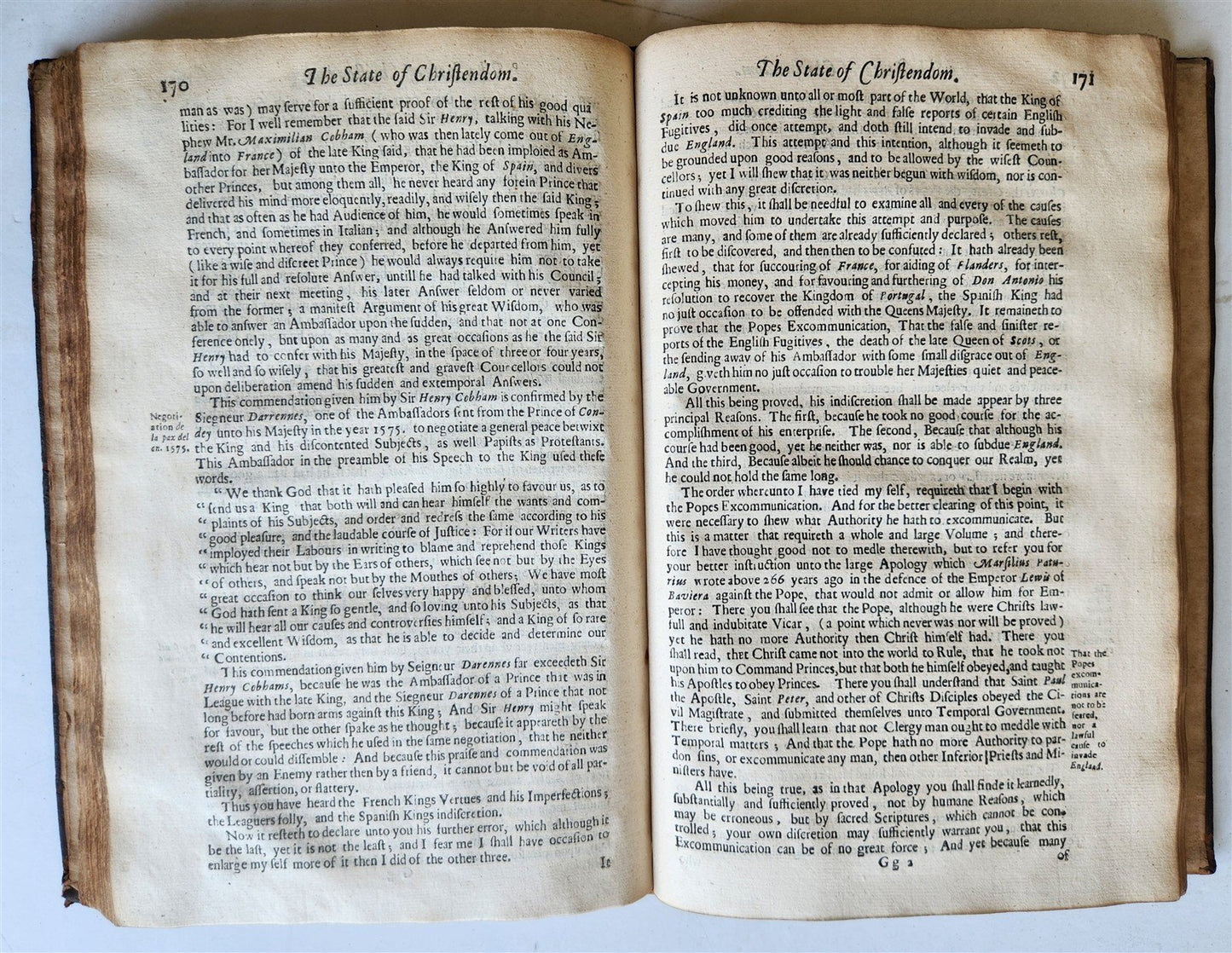 1667 The State of Christendom by Sir Henry Wotton antique 17th century