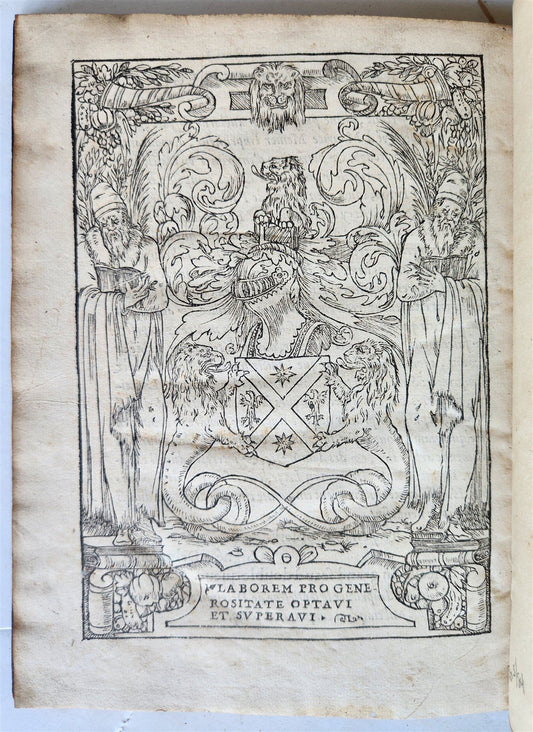 1555 WORK ON HERALDRY OF FRANCE SCOTLAND & LORRAINE antique 16th century