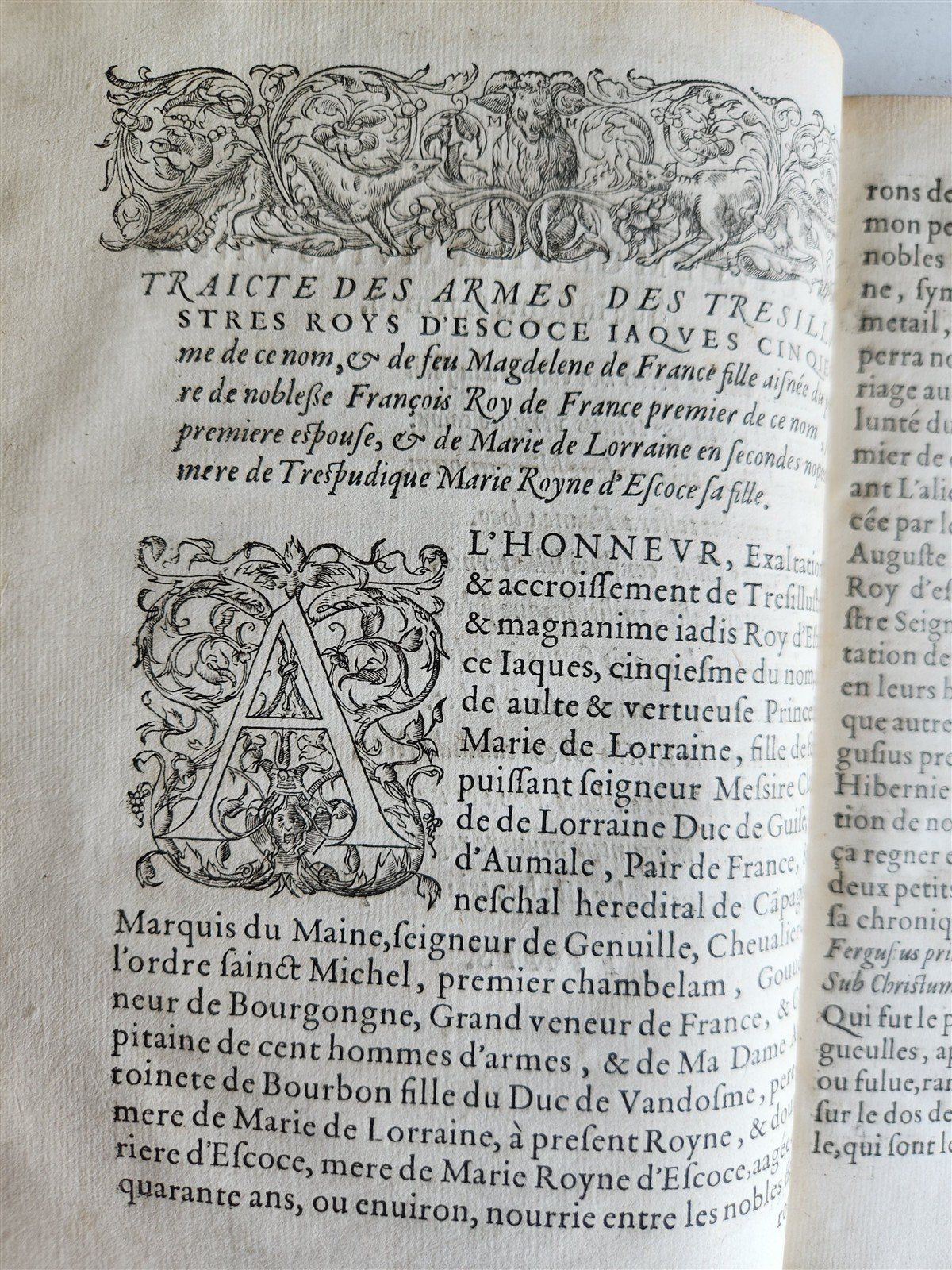1555 WORK ON HERALDRY OF FRANCE SCOTLAND & LORRAINE antique 16th century
