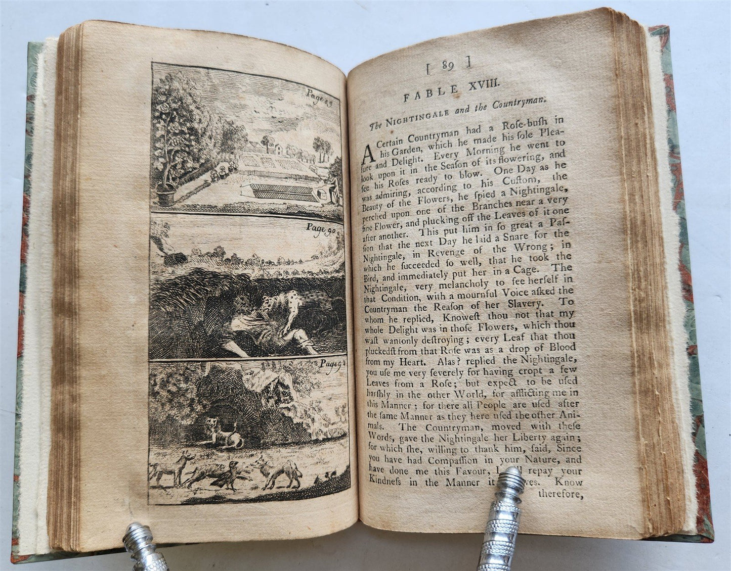 1776 FABLES in English INDIAN SANSKRIT EPIC Panchatantra ILLUSTRATED antique