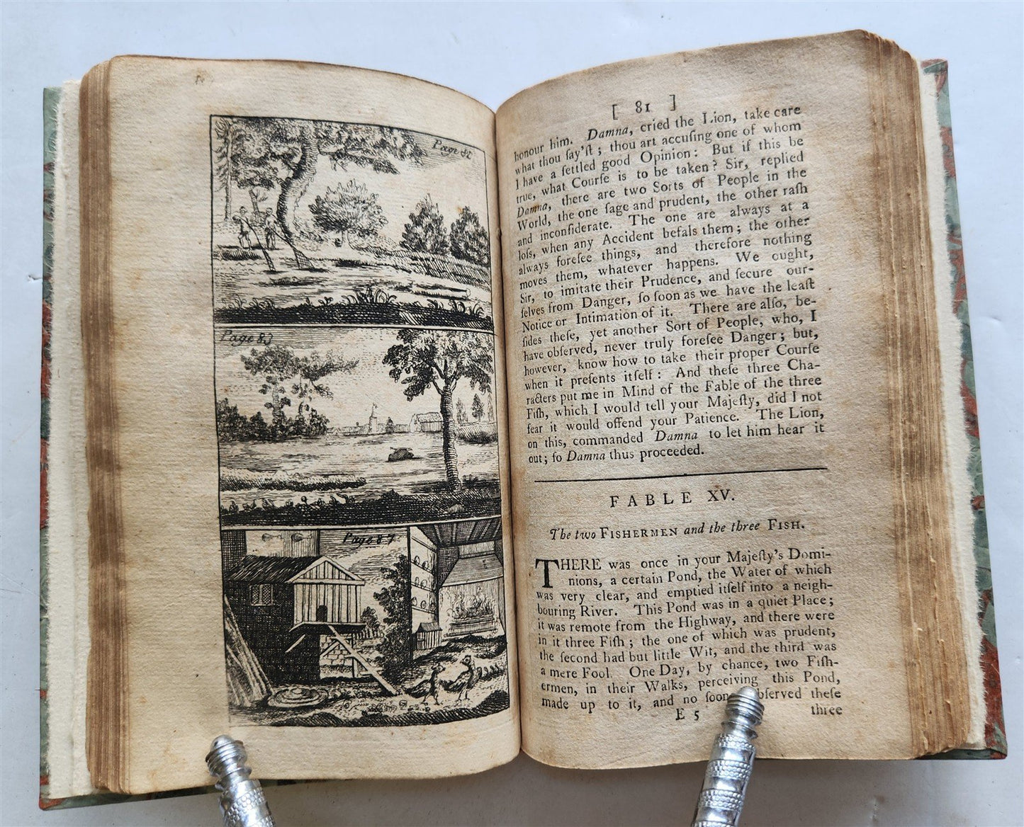 1776 FABLES in English INDIAN SANSKRIT EPIC Panchatantra ILLUSTRATED antique