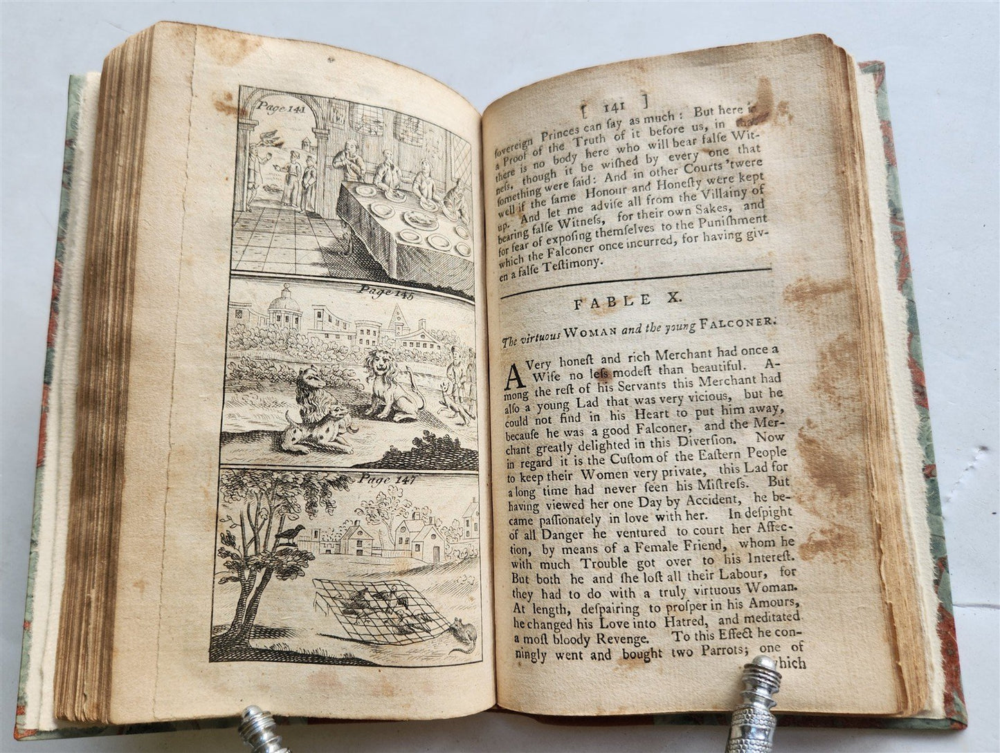 1776 FABLES in English INDIAN SANSKRIT EPIC Panchatantra ILLUSTRATED antique