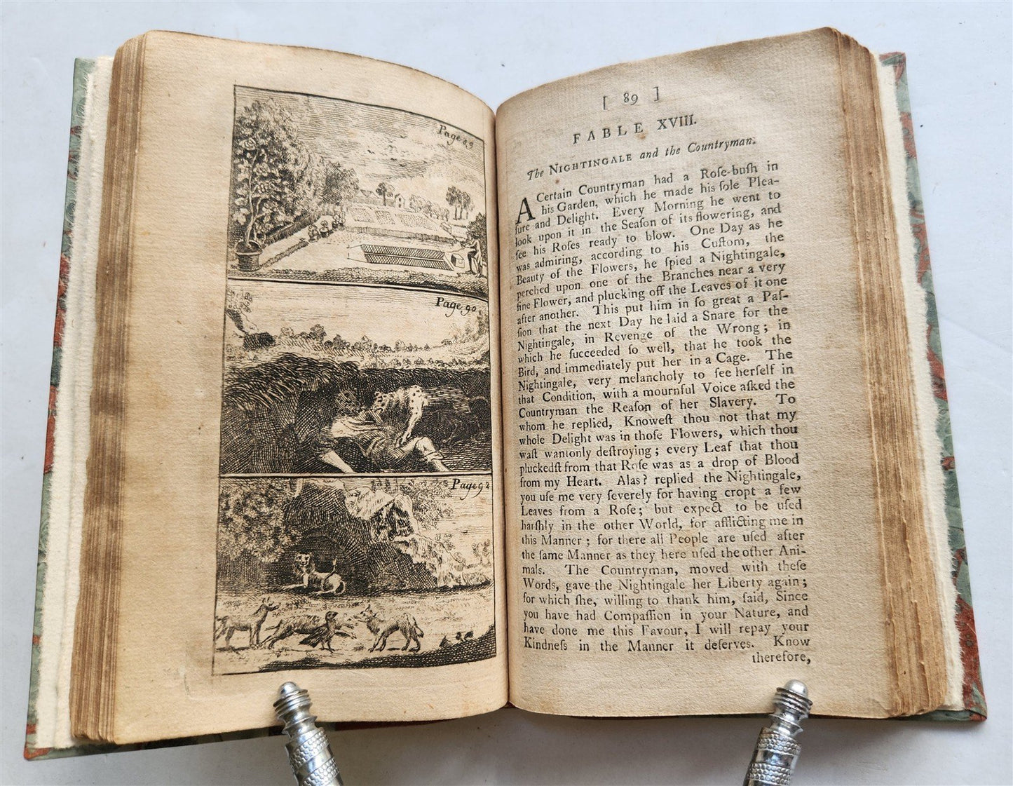 1776 FABLES in English INDIAN SANSKRIT EPIC Panchatantra ILLUSTRATED antique