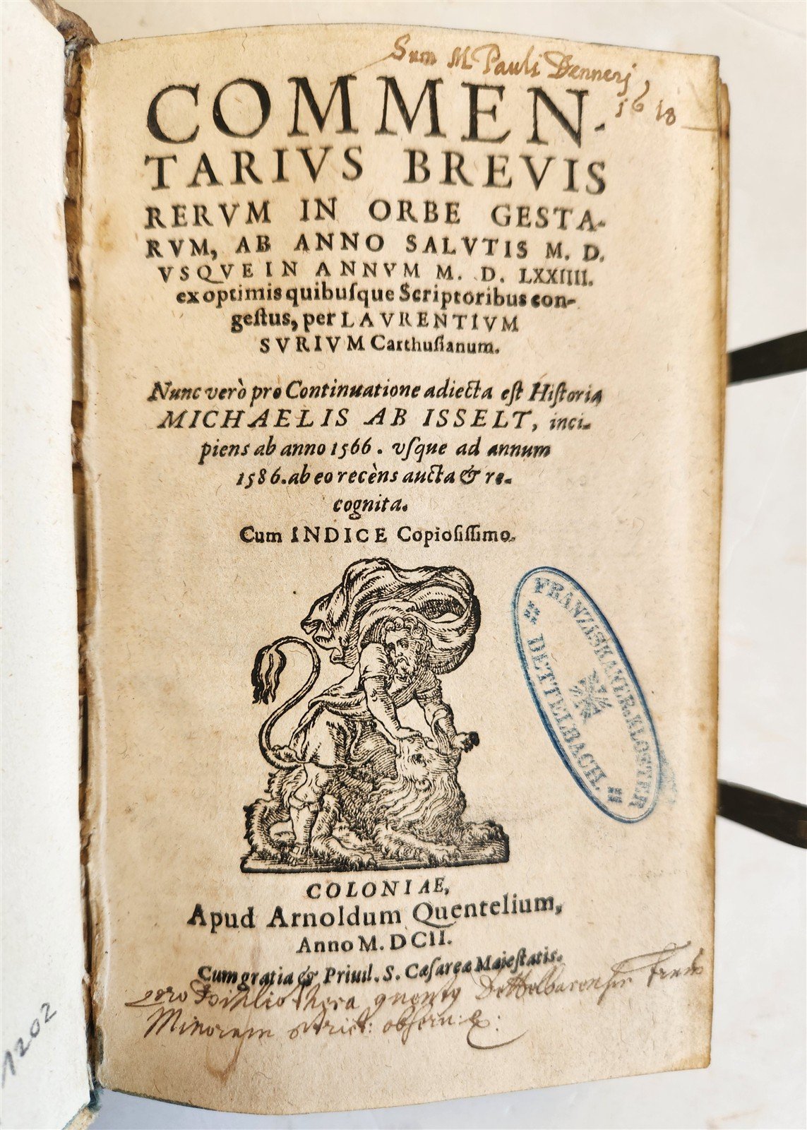 1566 COMMENTARIES on WORLD'S EVENTS by Laurentius Surius ANTIQUE