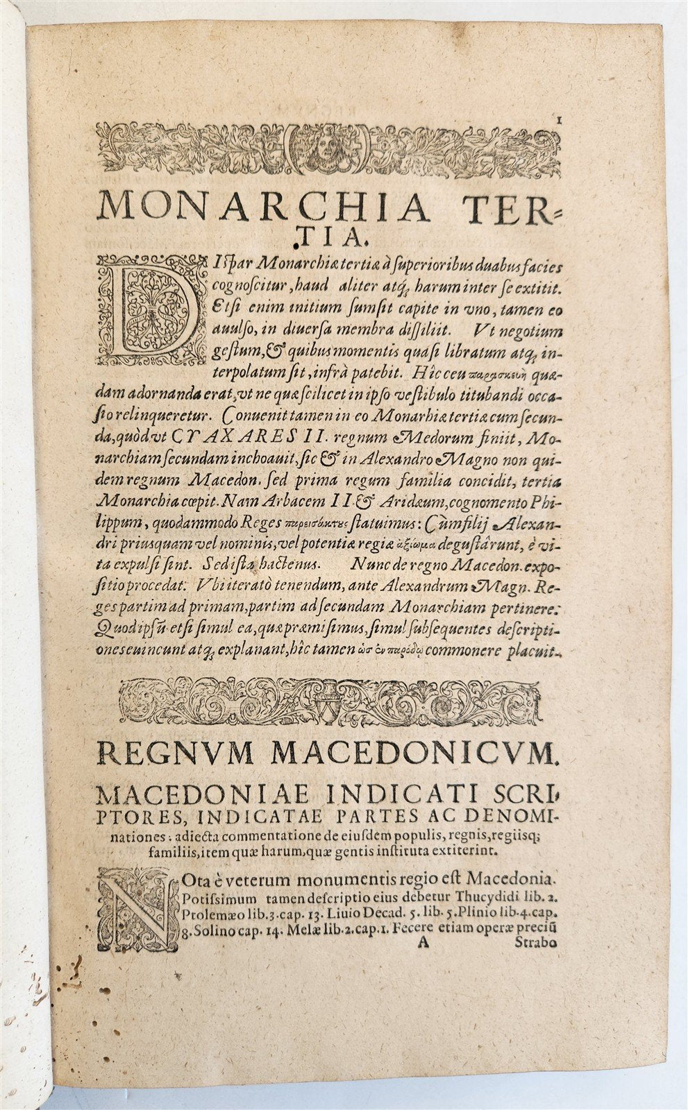 1597 HISTORY OF MACEDONIA 16th century folio ANTIQUE