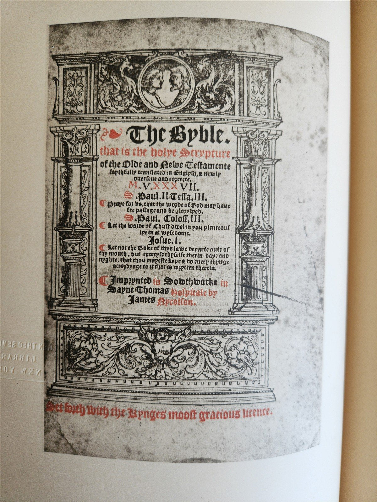 1899 ENGLISH BIBLE in JOHN RYLANDS LIBRARY 1525 -1640 illustrated folio ANTIQUE