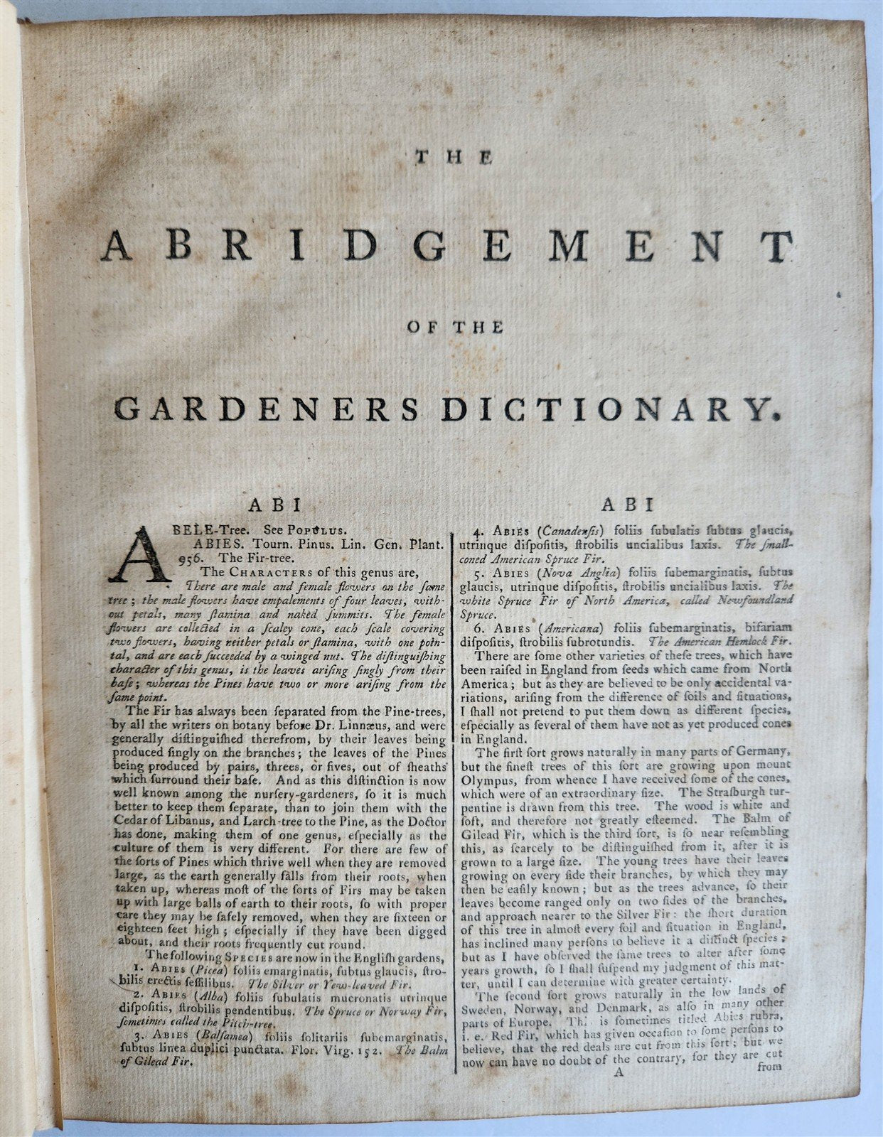 1771 Abridgement of the Gardeners Dictionary ILLUSTRATED in ENGLISH antique