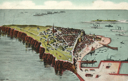 HELGOLAND GERMANY AUS DER VOGELSCHAU ANTIQUE POSTCARD