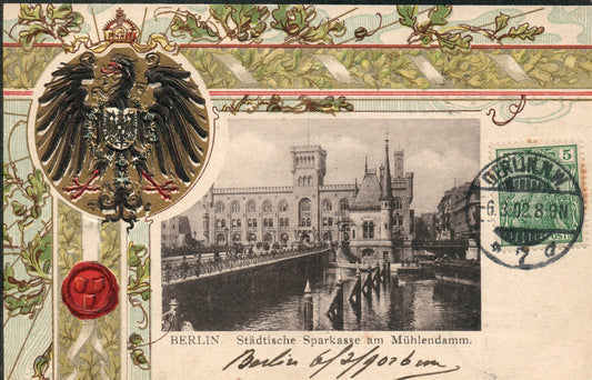 BERLIN GERMANY 1902 ANTIQUE POSTCARD