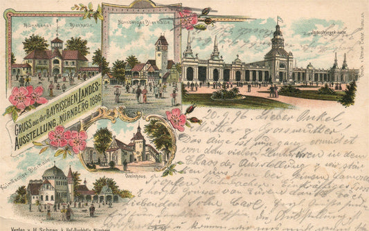 NURNBERG GERMANY 1896 ANTIQUE POSTCARD