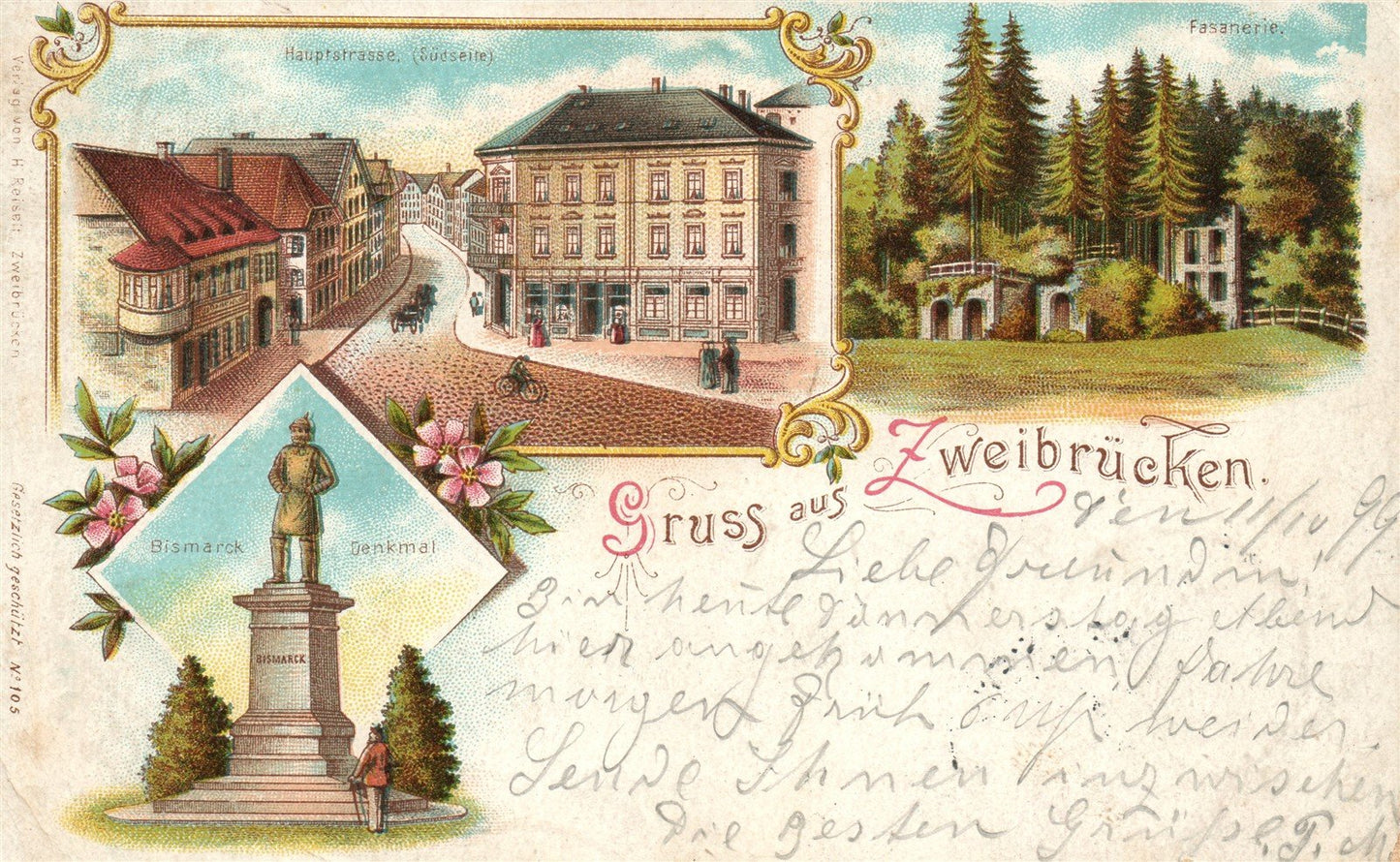 GRUSS AUS ZWEIBRUCKEN GERMANY ANTIQUE POSTCARD
