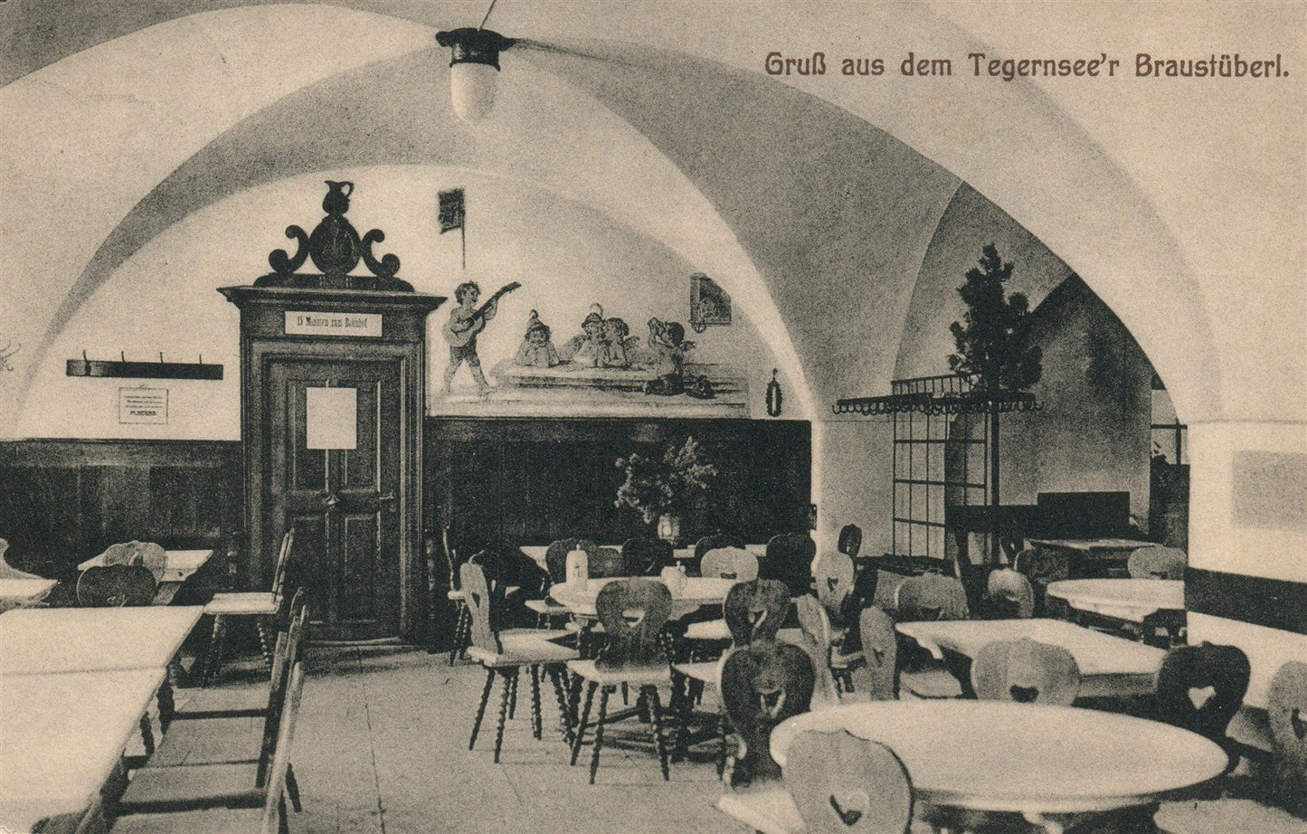 TEGERNSEE'R BRAUSTUBERL GERMANY ANTIQUE POSTCARD