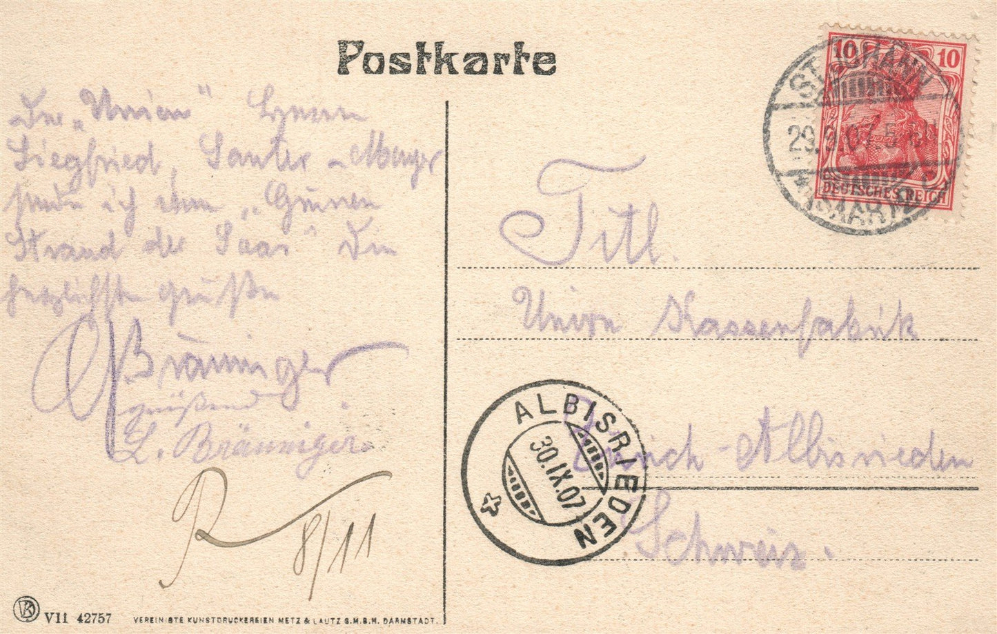 DENKMALER v.1870-1871 SCHLACHTFELDE b. SAARBRUCKEN GERMANY ANTIQUE POSTCARD