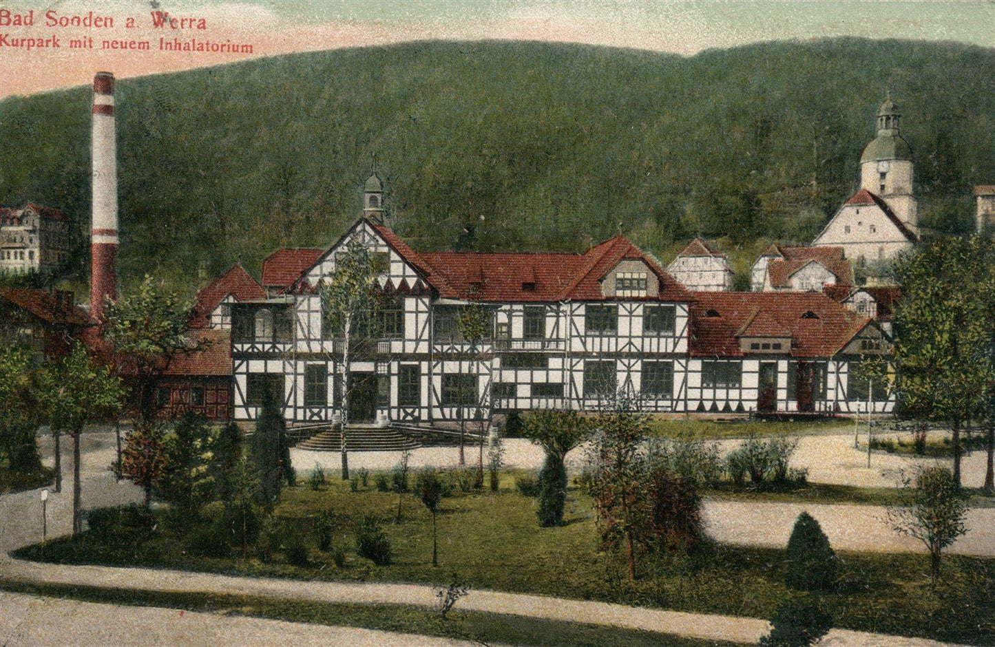 BAD SOODEN a WERRA GERMANY KURPAK & INHALATORIUM ANTIQUE POSTCARD