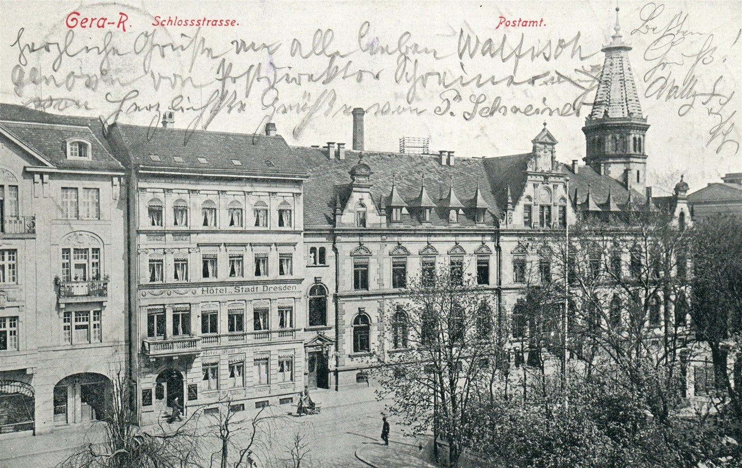 GERA-R SCHLOSSSTRASSE GERMANY ANTIQUE POSTCARD