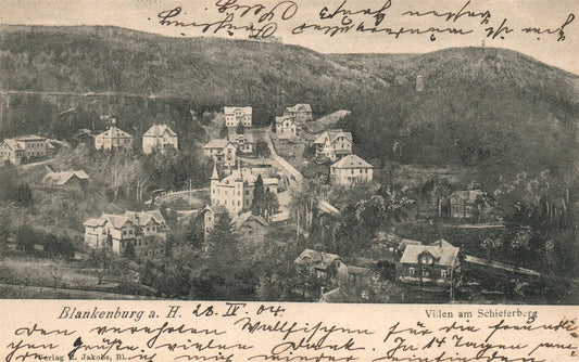 BLANKENBURG a. H. VILLEN am SCHIEFERBERG GERMANY ANTIQUE POSTCARD