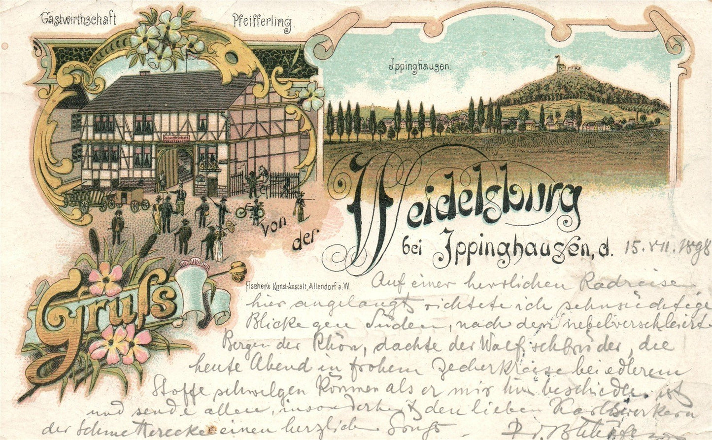 WEIDELSBURG GERMANY ANTIQUE POSTCARD