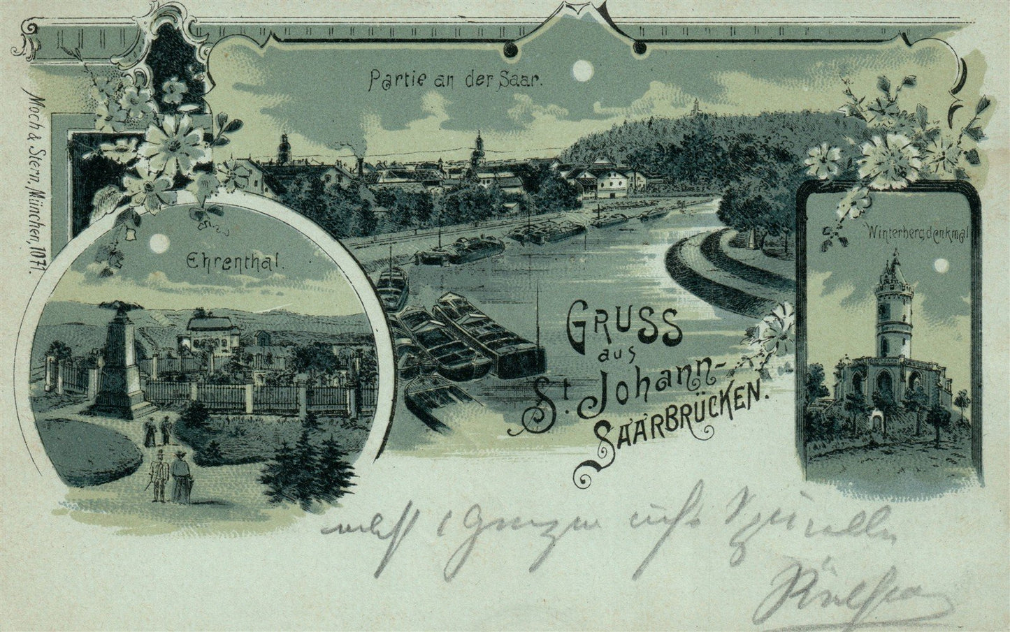 ST.JOHANN-SAARBRUCKEN GERMANY ANTIQUE POSTCARD