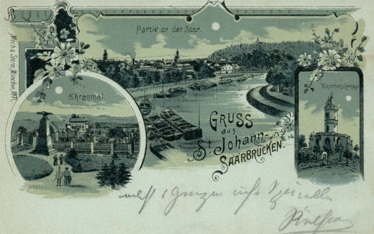 ST.JOHANN-SAARBRUCKEN GERMANY ANTIQUE POSTCARD