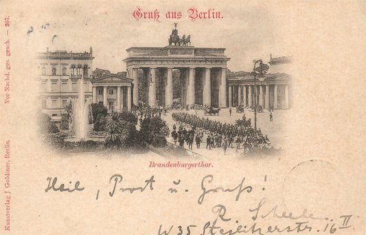 JEWISH PRINTER BERLIN GERMANY BRANDENBURGERTHOR ANTIQUE POSTCARD