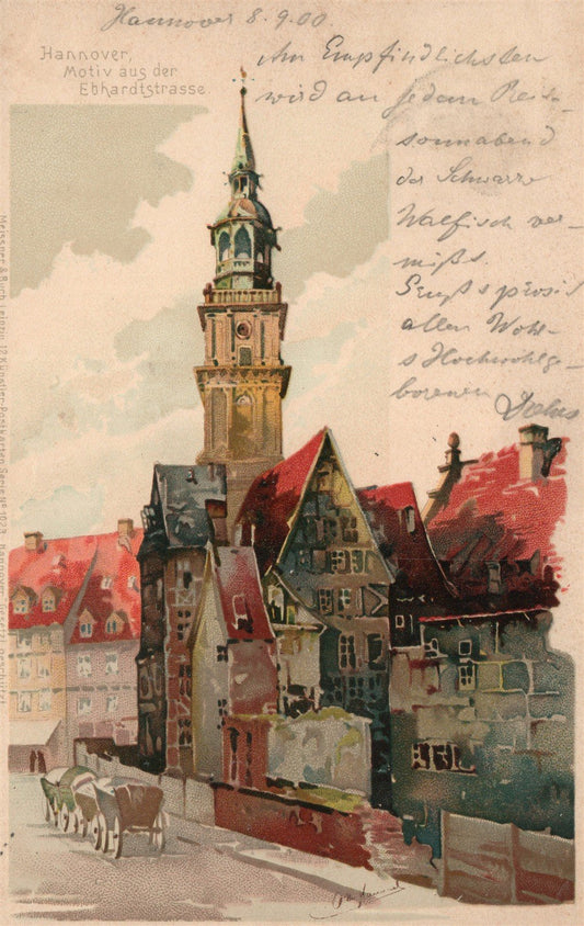 HANNOVER GERMANY 1900 ANTIQUE POSTCARD