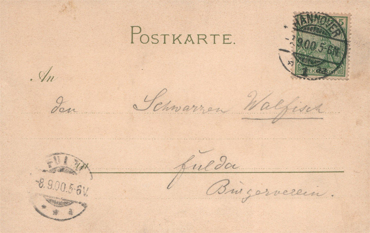 HANNOVER GERMANY 1900 ANTIQUE POSTCARD