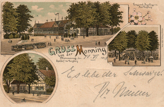 MONNING GERMANY 1898 ANTIQUE POSTCARD