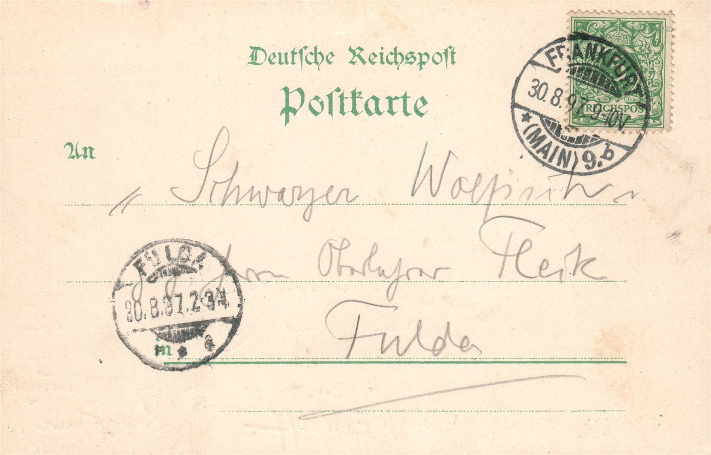 FRANKFURT ZOO GERMANY 1897 ANTIQUE POSTCARD