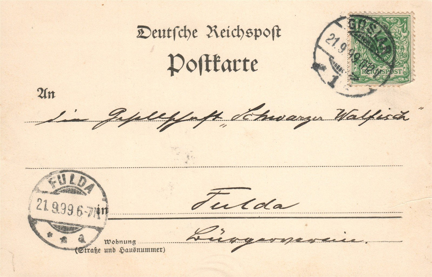GRUSS AUS GOSLAR GERMANY 1899 ANTIQUE POSTCARD