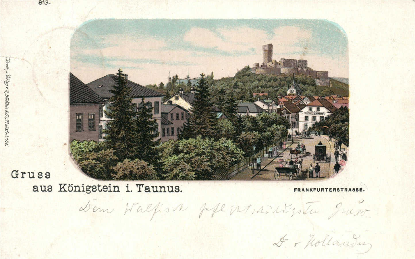 TAUNUS GERMANY 1898 ANTIQUE POSTCARD