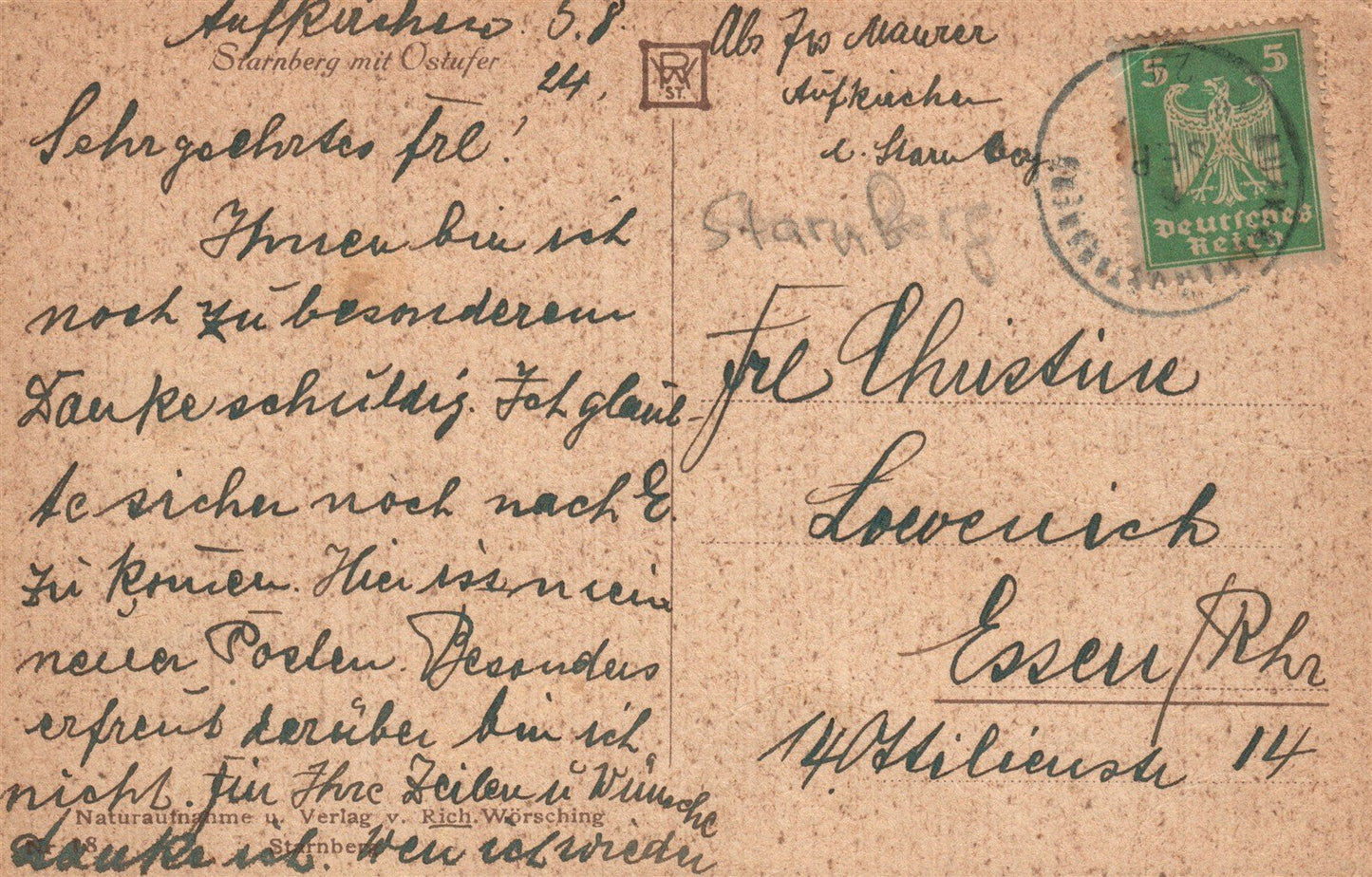 STARNBERG GERMANY ANTIQUE POSTCARD