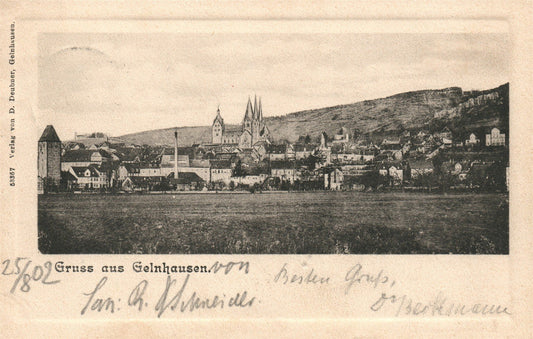 GELNHAUSEN GERMANY 1902 ANTIQUE POSTCARD