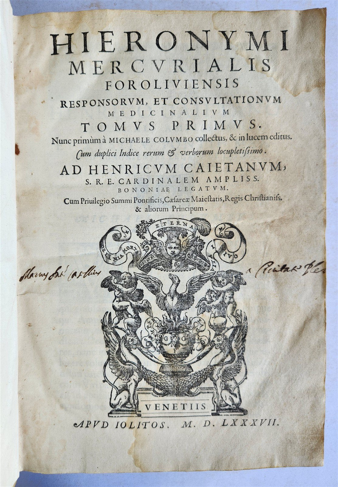 1587-1597 MEDICAL TREATISE by HIERONYMI MERCURIALIS antique 16th CENTURY FOLIO