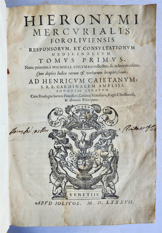 1587-1597 MEDICAL TREATISE by HIERONYMI MERCURIALIS antique 16th CENTURY FOLIO
