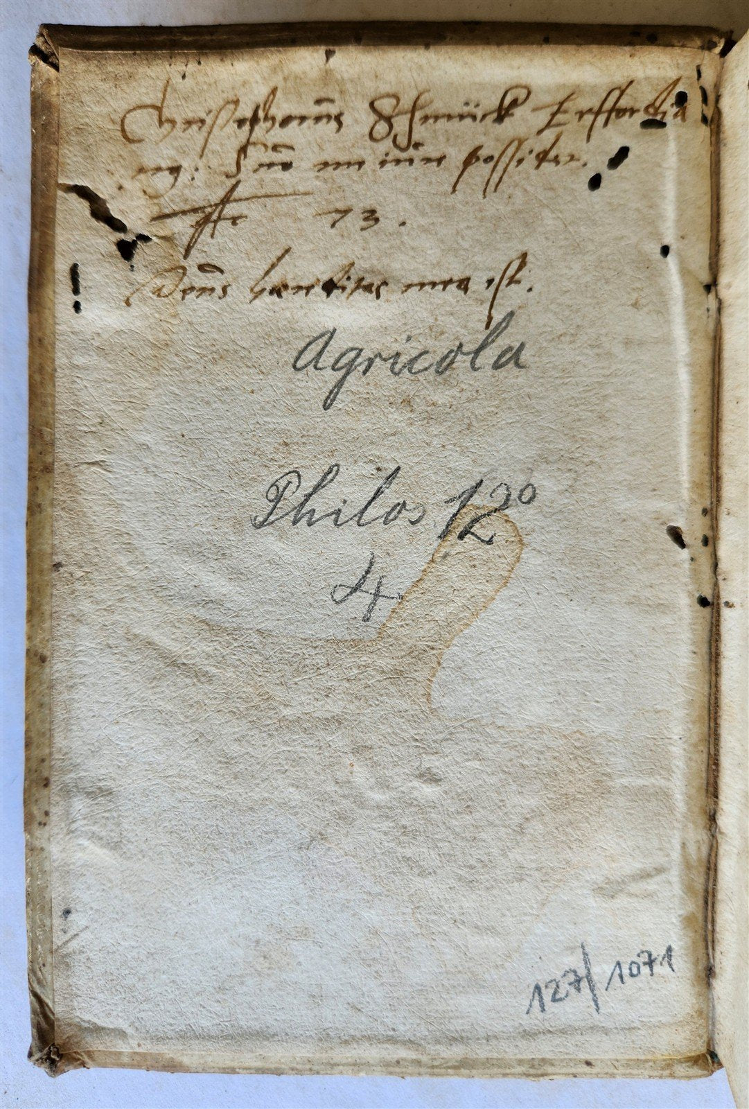 1563 RODOLPHI AGRICOLA Inventione Dialectica antique 16th century DATED PIGSKIN