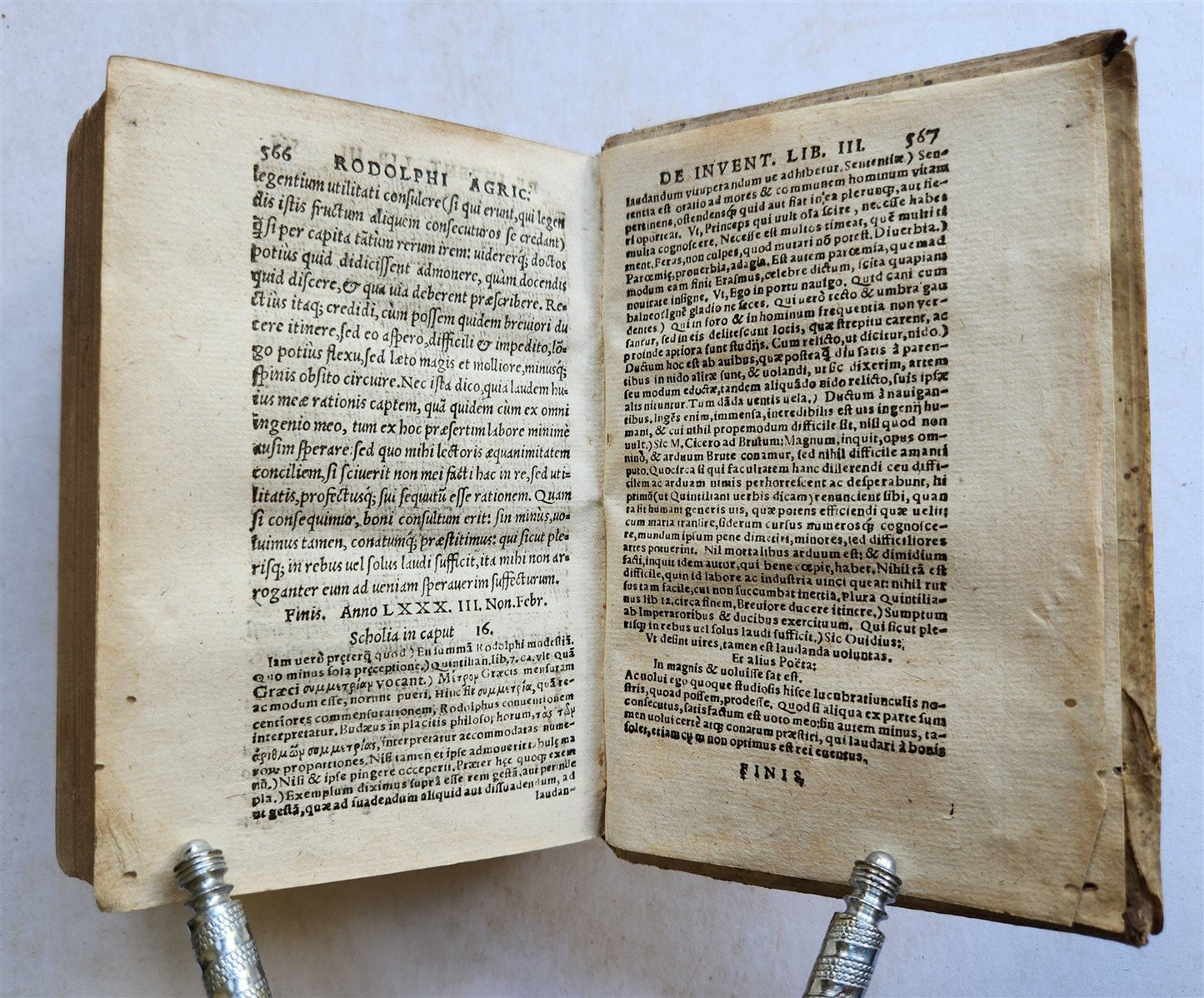 1563 RODOLPHI AGRICOLA Inventione Dialectica antique 16th century DATED PIGSKIN