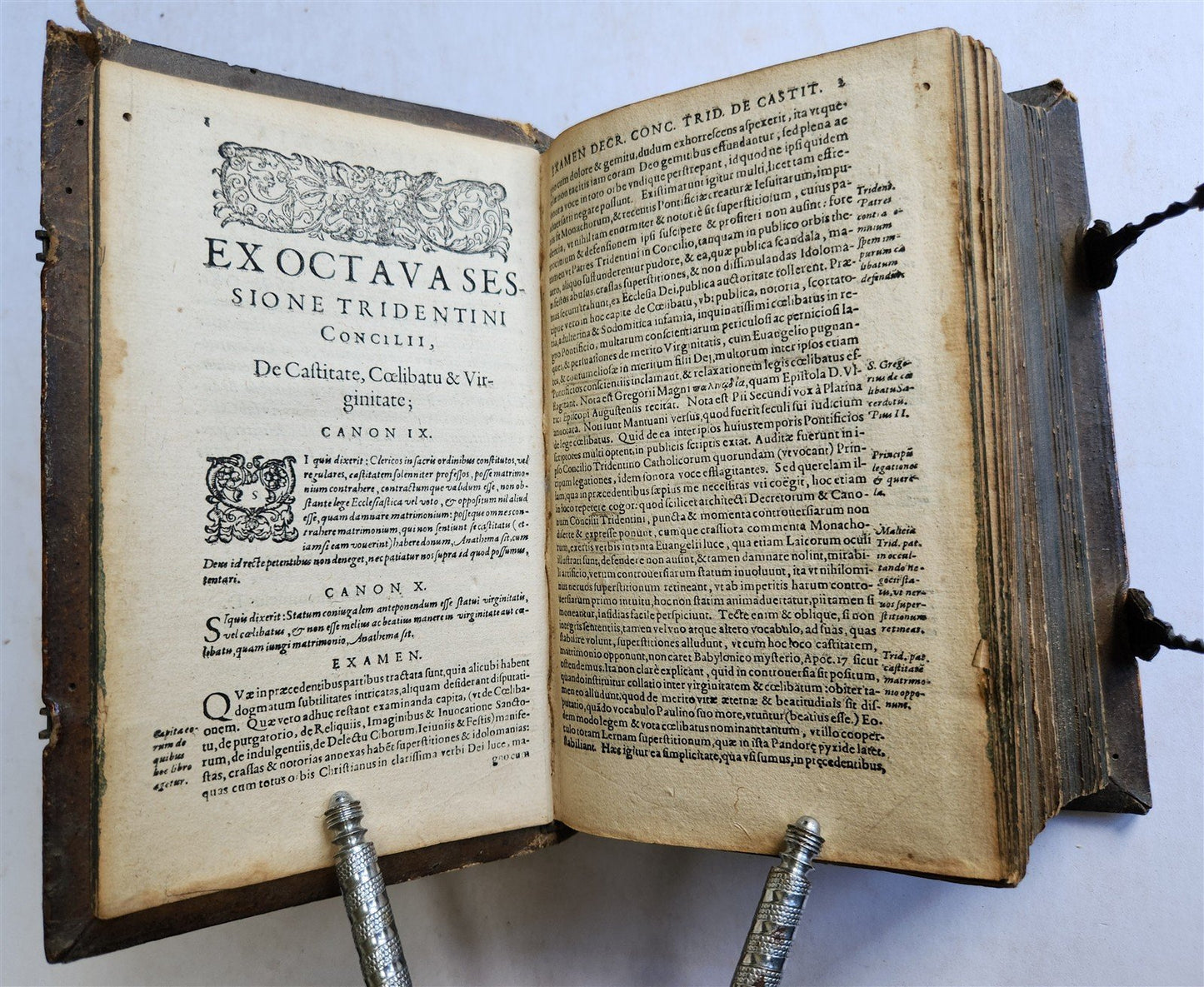 1590 CHEMNITZ Examinis decretorum concilii Tridentini antique 16th cent. PIGSKIN