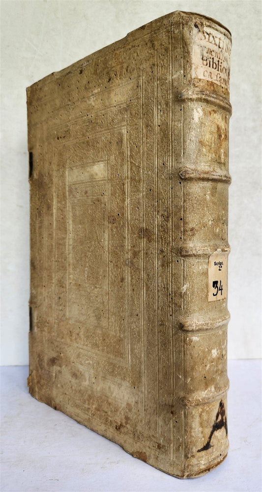 1576 SIXTUS of SIENA Bibliotheca Sancta antique 16th century PIGSKIN BOUND FOLIO