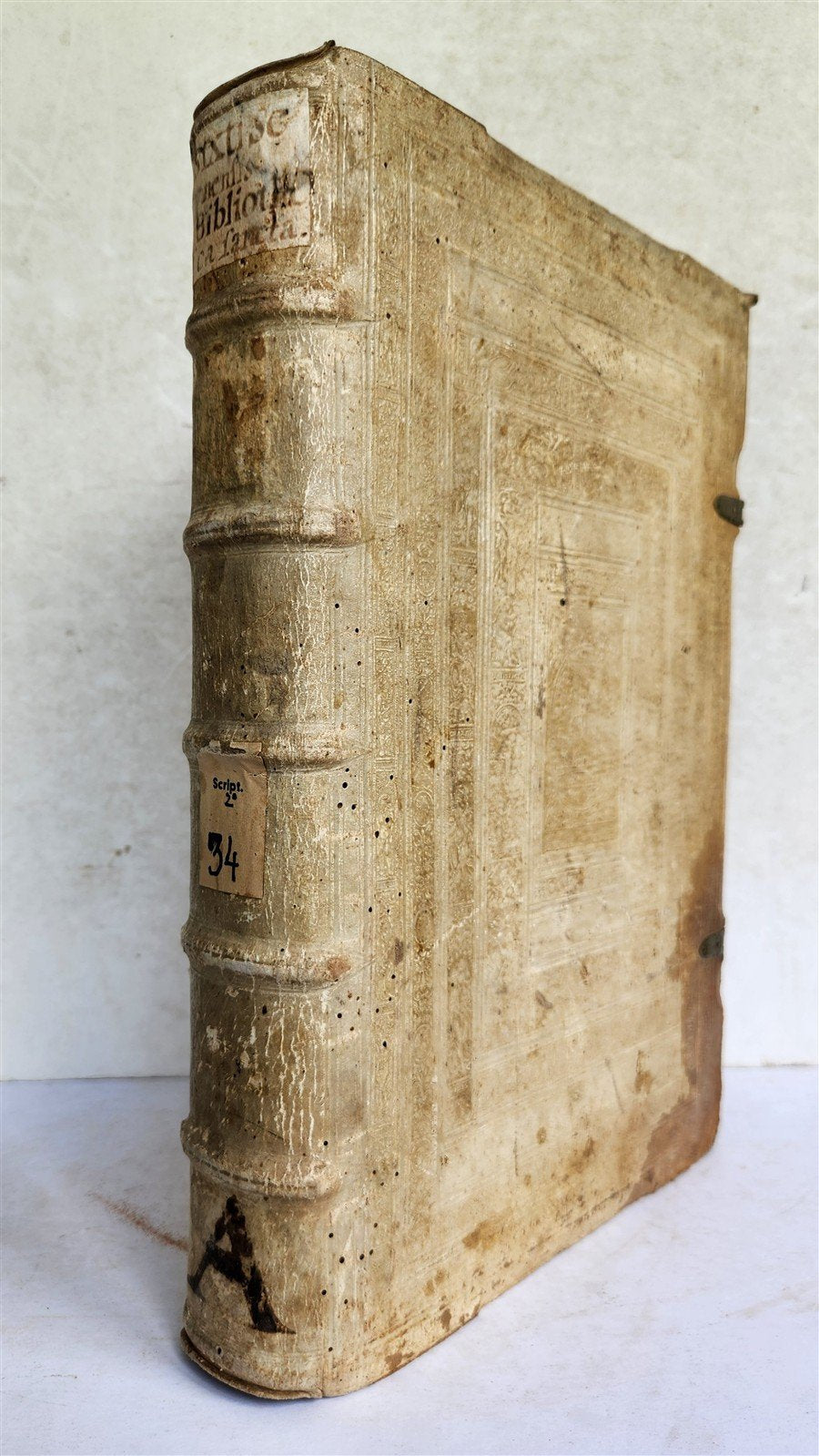 1576 SIXTUS of SIENA Bibliotheca Sancta antique 16th century PIGSKIN BOUND FOLIO